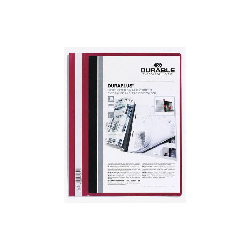 Cartellina ad aghi durable 1 pz. a4 rosso duraplus 2579 [2579-03]