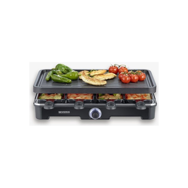 griglia per raclette severin rg 9670 8 teglie 8pesrone 1400w nero
