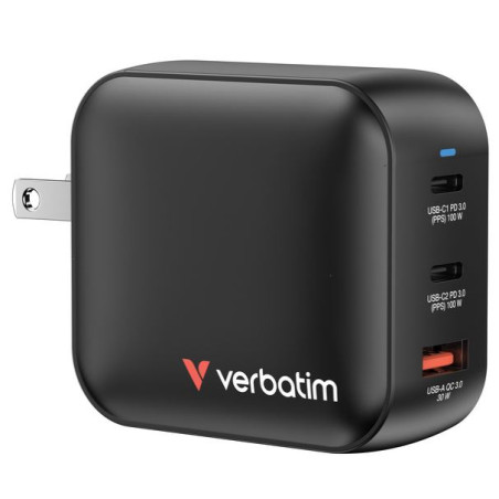 caricabatterie verbatim gan 100w universale nero [32230]