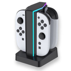 stazione di ricarica ready2gaming per controller nero [r2gnsw24in2chargerled]