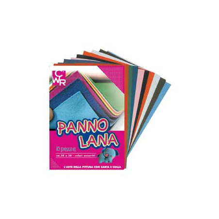 Panno di lana 10 pezzi 20x30cm colori assortiti cwr [1571]
