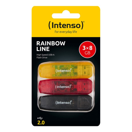 pen drive 3x8gb intenso rainbow line multipack usb 2.0 multicolore
