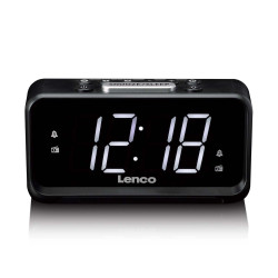 radiosveglia lenco cr-28bk led da 1.2'' am fm nero [cr-28bk]