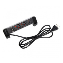 multipresa da tavolo techly i-case strip-dk2uac 2 prese italiane