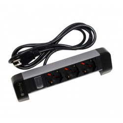 multipresa da tavolo techly i-case strip-dk3u 3 prese italiane