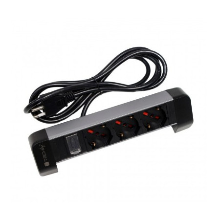 multipresa da tavolo techly i-case strip-dk3u 3 prese italiane
