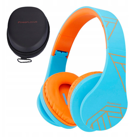 cuffie per bambini powerlocus p2 kids wireless 4.5mm blu/arancione