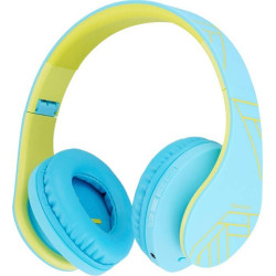 cuffie per bambini powerlocus p2 kids bluetooth 3.5mm blu/verde [pwl-p2kids-blueg]