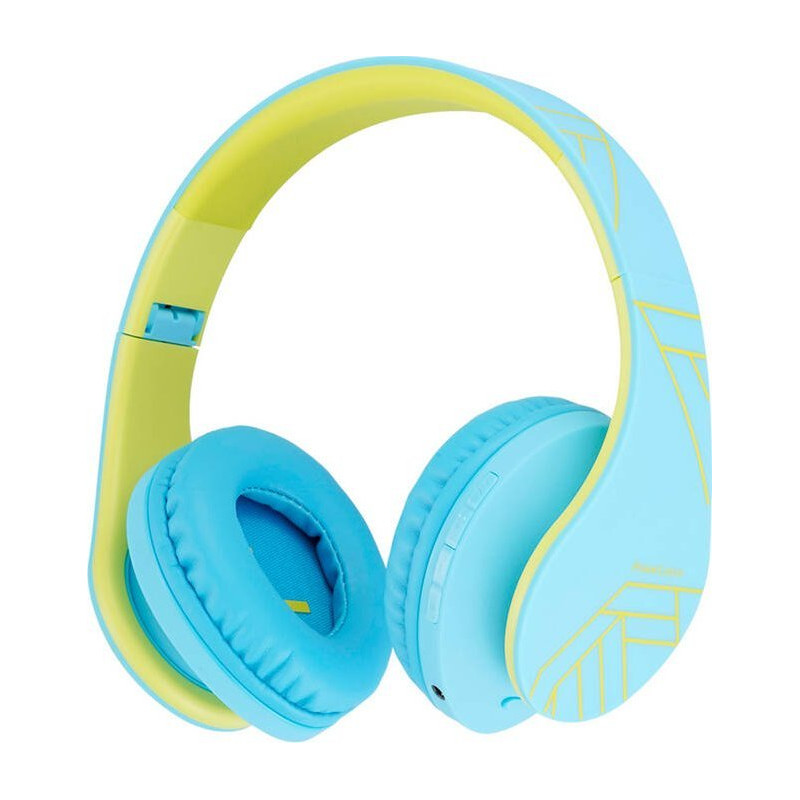 cuffie per bambini powerlocus p2 kids bluetooth 3.5mm blu/verde [pwl-p2kids-blueg]