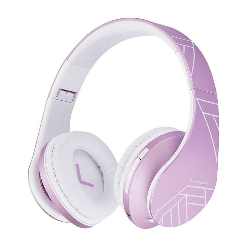 cuffie per bambini powerlocus p2 kids wireless bluetooth 3.5mm viola/bianco