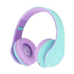cuffie powerlocus p2 kids wireless bluetooth 3.5mm turchese/viola