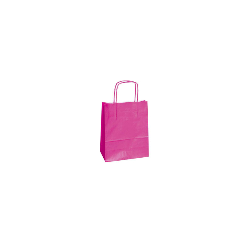 25 shoppers carta kraft 26x11x34,5cm twisted magenta [037467]