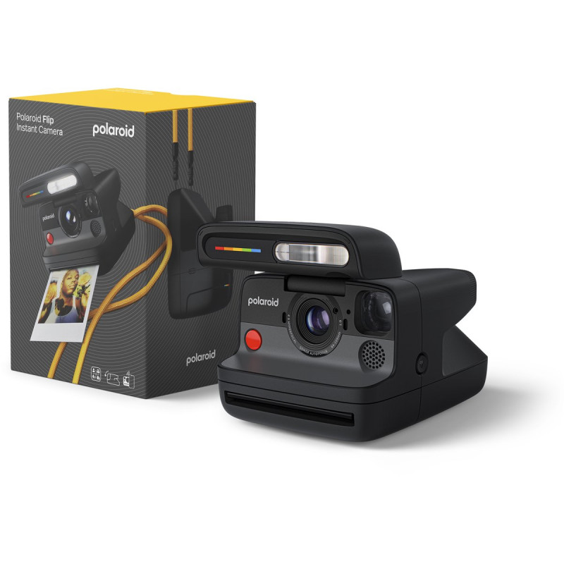 fotocamera istantanea polaroid flip analogica 79x79mm nero [9120096778155]