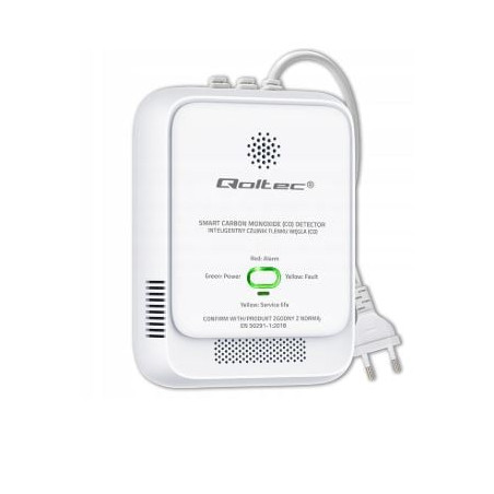 rilevatore di monossido di carbonio qoltec 52576 85db bianco [shqolcz00052576]