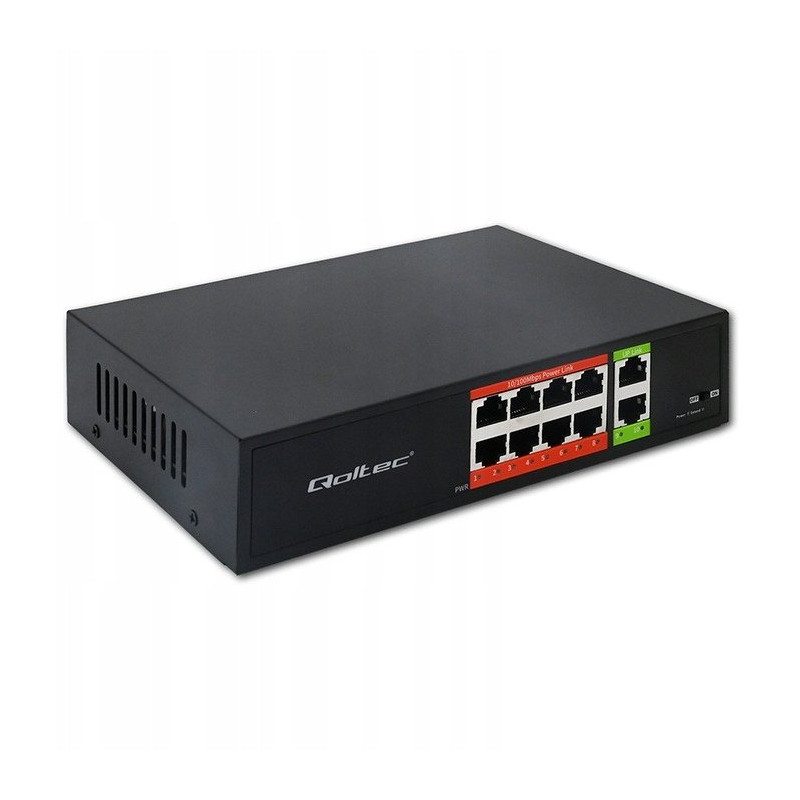 switch qoltec 52290 non gestito 8 porte fast ethernet 10/100 nero