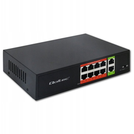 switch qoltec 52290 non gestito 8 porte fast ethernet 10/100 nero