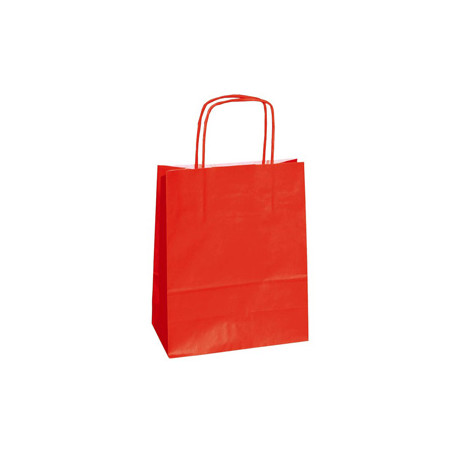 25 shoppers carta kraft 45x15x50cm twisted rosso [047688]