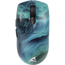 mouse da gioco sharkoon skiller sgm25w ocean ottico 12000dpi turchese/blu