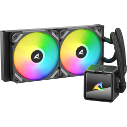 dissipatore cpu a liquido sharkoon s50 argb 2x120mm nero [4044951044962]