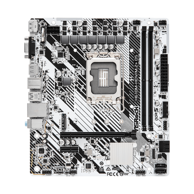 scheda madre asrock h610m-hdv/m.2 d5 gen5 lga1700 microatx 2xddr5