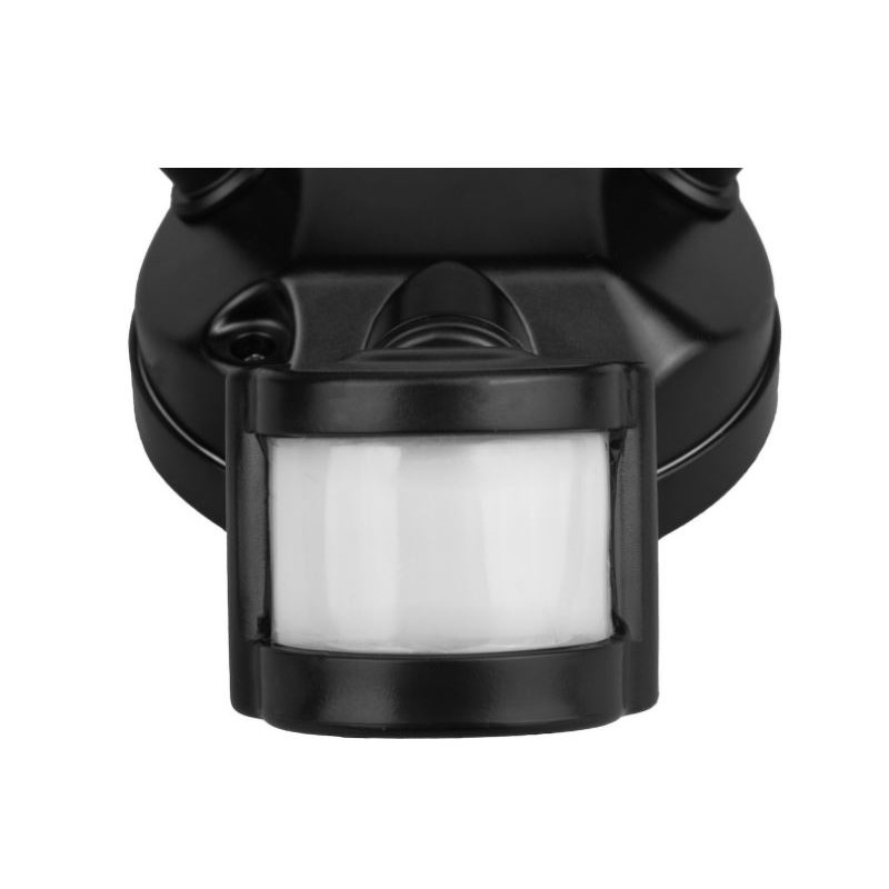 lampada da parete maclean mce524 led 20w con sensore pir nero [limclwlmmce524b]