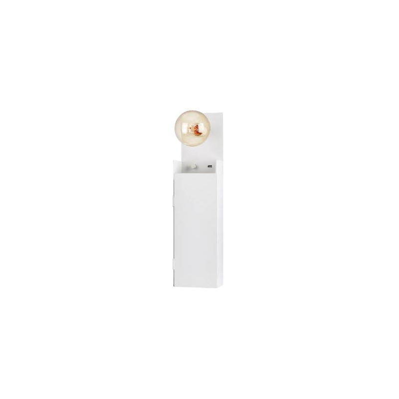applique da incasso markslojd combo e27 ip20 usb 60w bianco [107064]