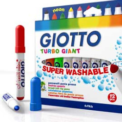 Astuccio 12 pennarelli giotto turbo giant classici+2 neon [432000]