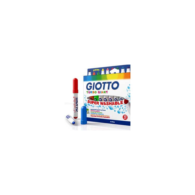 Astuccio 12 pennarelli giotto turbo giant classici+2 neon [432000]