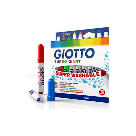 Astuccio 12 pennarelli giotto turbo giant classici+2 neon [432000]