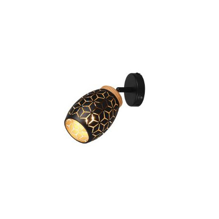 applique da parete trio bidar 1xe14 10w oro-nero [r81571780]