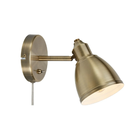 lampada da parete led markslojd story e14 ip20 230v 40w ottone anticato
