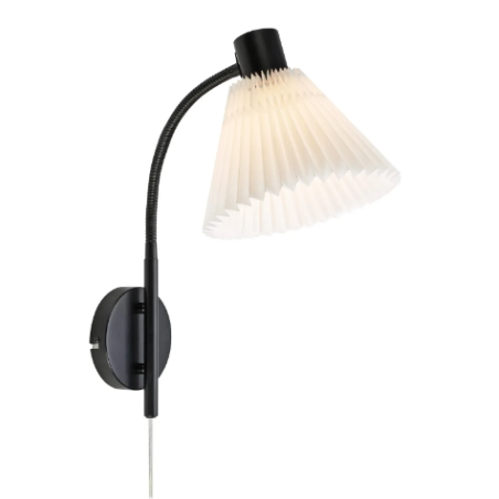 lampada da parete a led markslojd mira e14 ip20 230v 40w bianco/nero