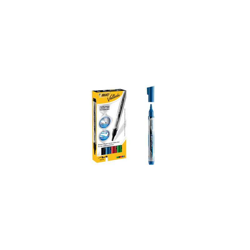 Astuccio 4 marcatori p.tonda whiteboard velleda? liquid ink pocket