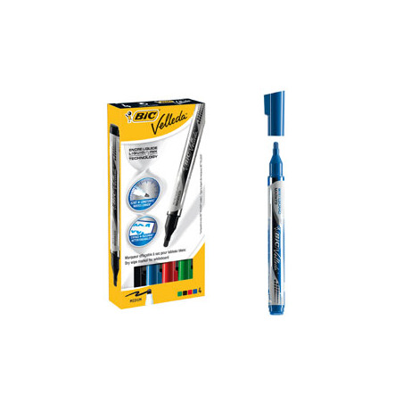 Astuccio 4 marcatori p.tonda whiteboard velleda? liquid ink pocket
