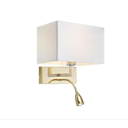 applique da parete markslojd savoy 2l e27+led 60w bianco e oro [106308decli]