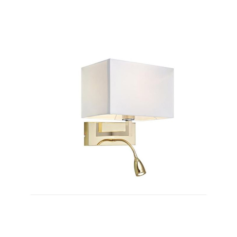 applique da parete markslojd savoy 2l e27+led 60w bianco e oro [106308decli]