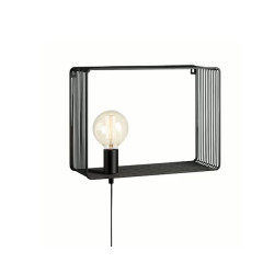 applique da parete markslojd shelf 60w e27 nero [107814]