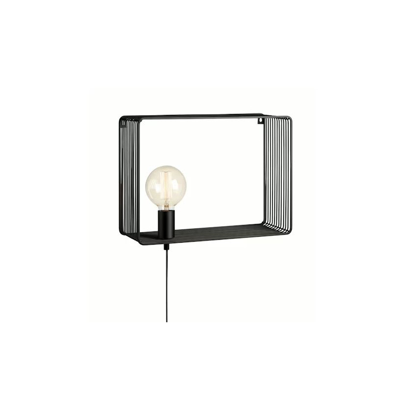 applique da parete markslojd shelf 60w e27 nero [107814]