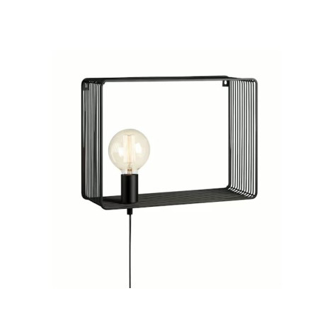 applique da parete markslojd shelf 60w e27 nero [107814]