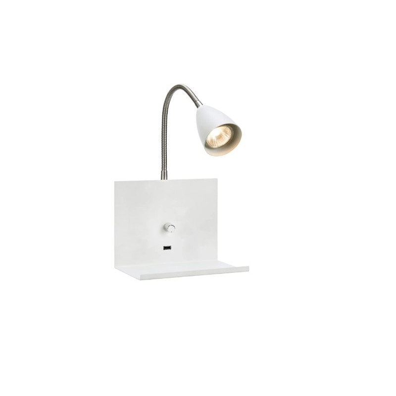 lampada da comodino led markslojd logi gu10 ip20 230v 7w bianca [107140]