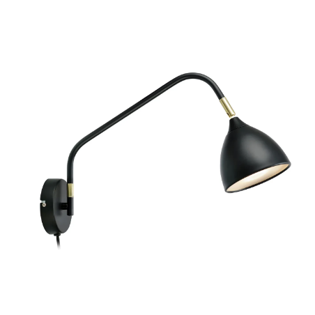 lampada da parete markslojd valencia gu10 ip20 6w 230v nera [106081]