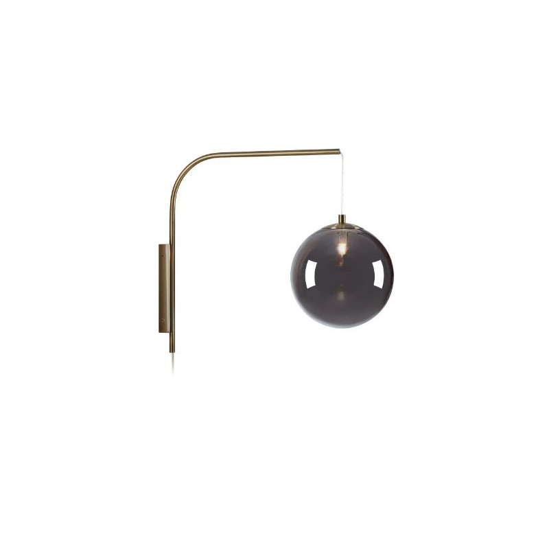 applique da parete markslojd dione e14 ip20 40w ottone e vetro fumo