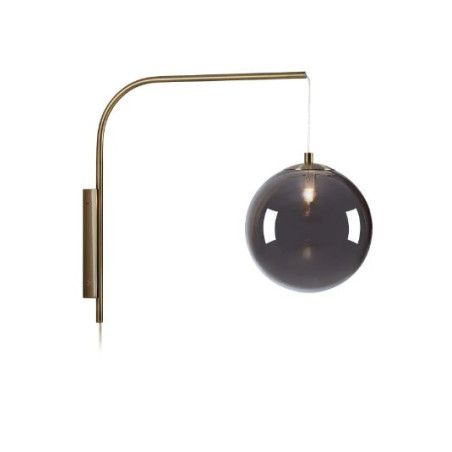 applique da parete markslojd dione e14 ip20 40w ottone e vetro fumo