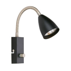 applique da parete markslojd ciro flessibile gu10 7w ip20 nero [107409]