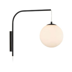 applique da parete markslojd dione e14 40w bianco e nero [108420]