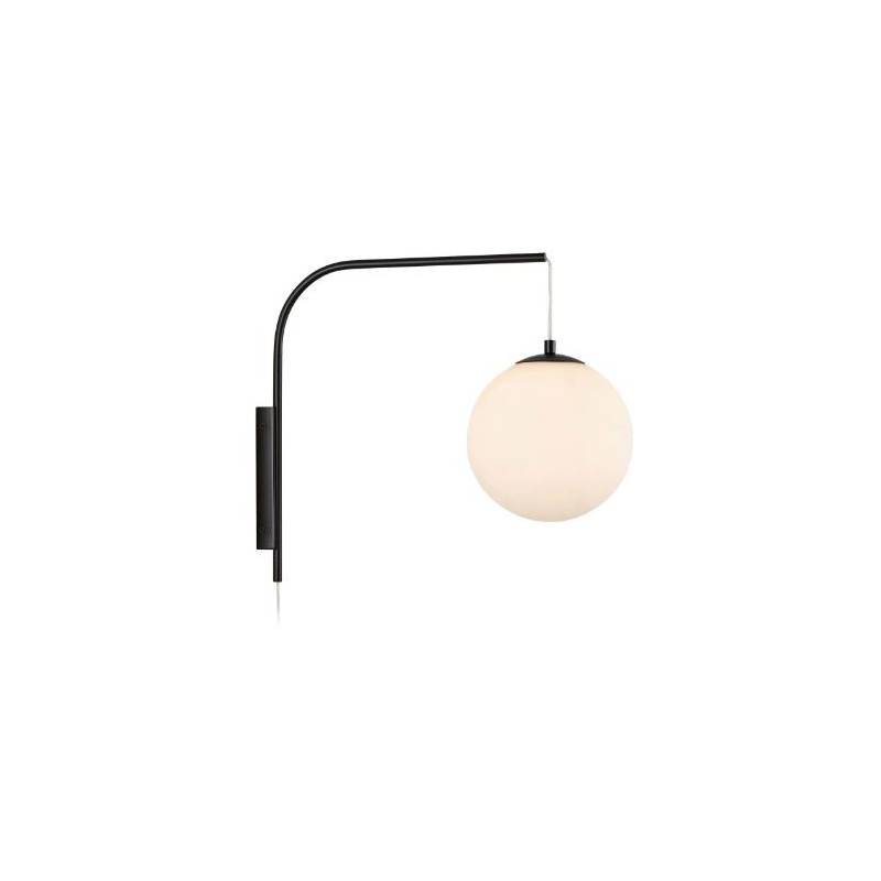 applique da parete markslojd dione e14 40w bianco e nero [108420]