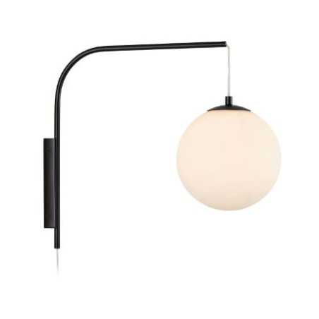 applique da parete markslojd dione e14 40w bianco e nero [108420]