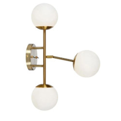 applique da parete markslojd trinity 3xg9 20w ip20 ottone e bianco