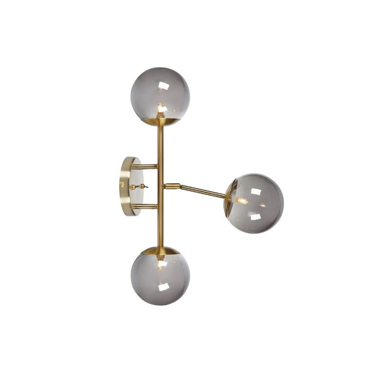 applique da parete markslojd trinity 3xg9 20w ip20 ottone e fumo