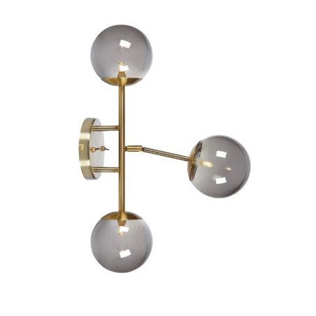 applique da parete markslojd trinity 3xg9 20w ip20 ottone e fumo